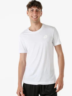 Lotto T-shirt girocollo da uomo in misto cotone - bianco