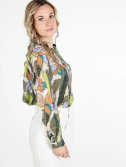 Louise Doro Camicia donna multicolore con scollo a V