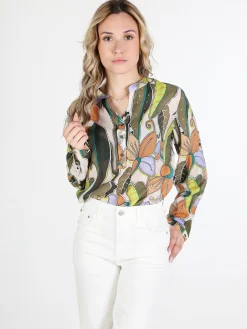 Louise Doro Camicia donna multicolore con scollo a V