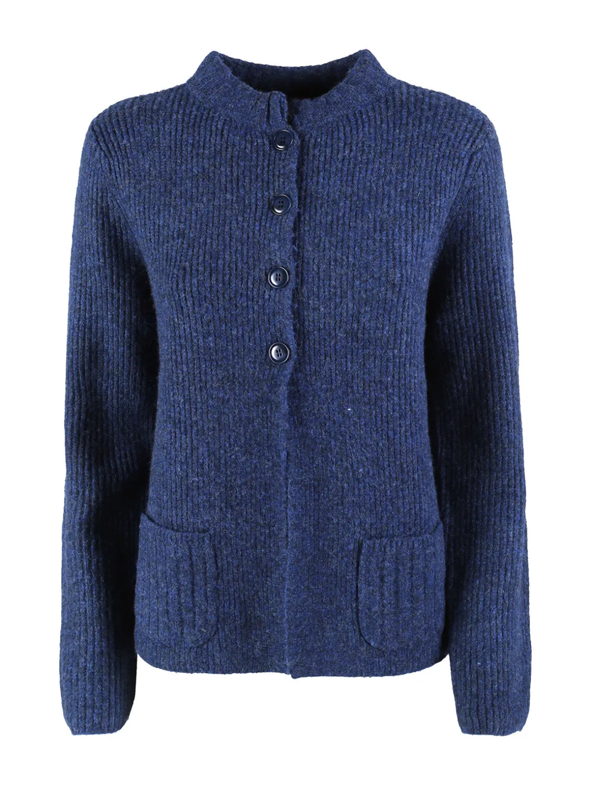 Louise Doro Cardigan donna in maglia con bottoni e taschini - blu scuro