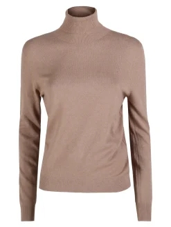 Louise Doro Dolcevita donna in maglia tinta unita - taupe