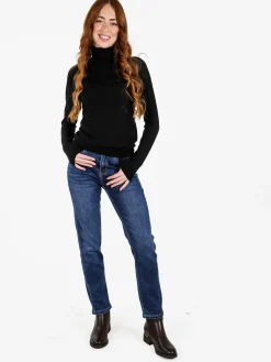 Louise Doro Dolcevita donna in maglia tinta unita - nero