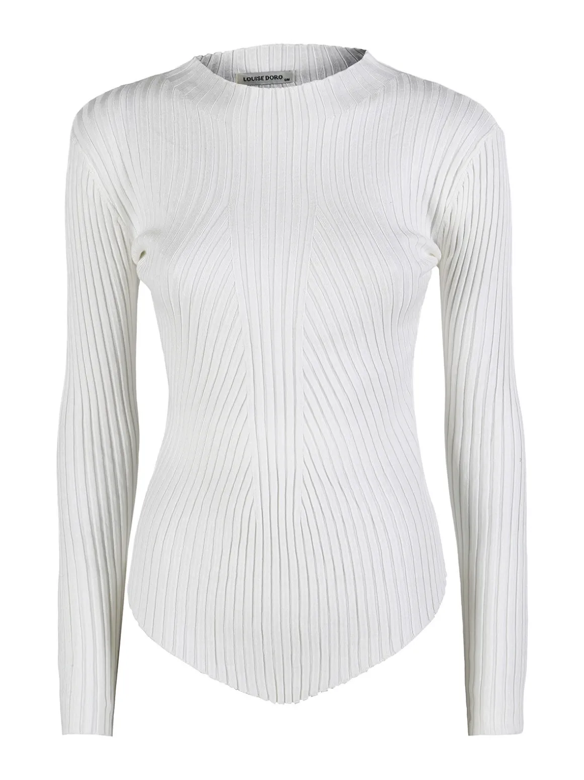 Louise Doro Maglia donna a costine con finale a punta - bianco