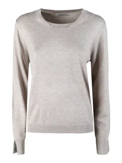 Louise Doro Maglia donna con girocollo decorato - sabbia