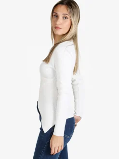 Louise Doro Maglia donna incrociata con finale a punta - bianco