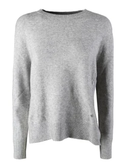 Louise Doro Maglia donna tinta unita con spacchi laterali - grigio