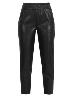 Louise Doro Pantaloni donna effetto pelle a vita alta