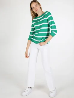 Louise Doro Pullover donna a righe con maniche a tre quarti