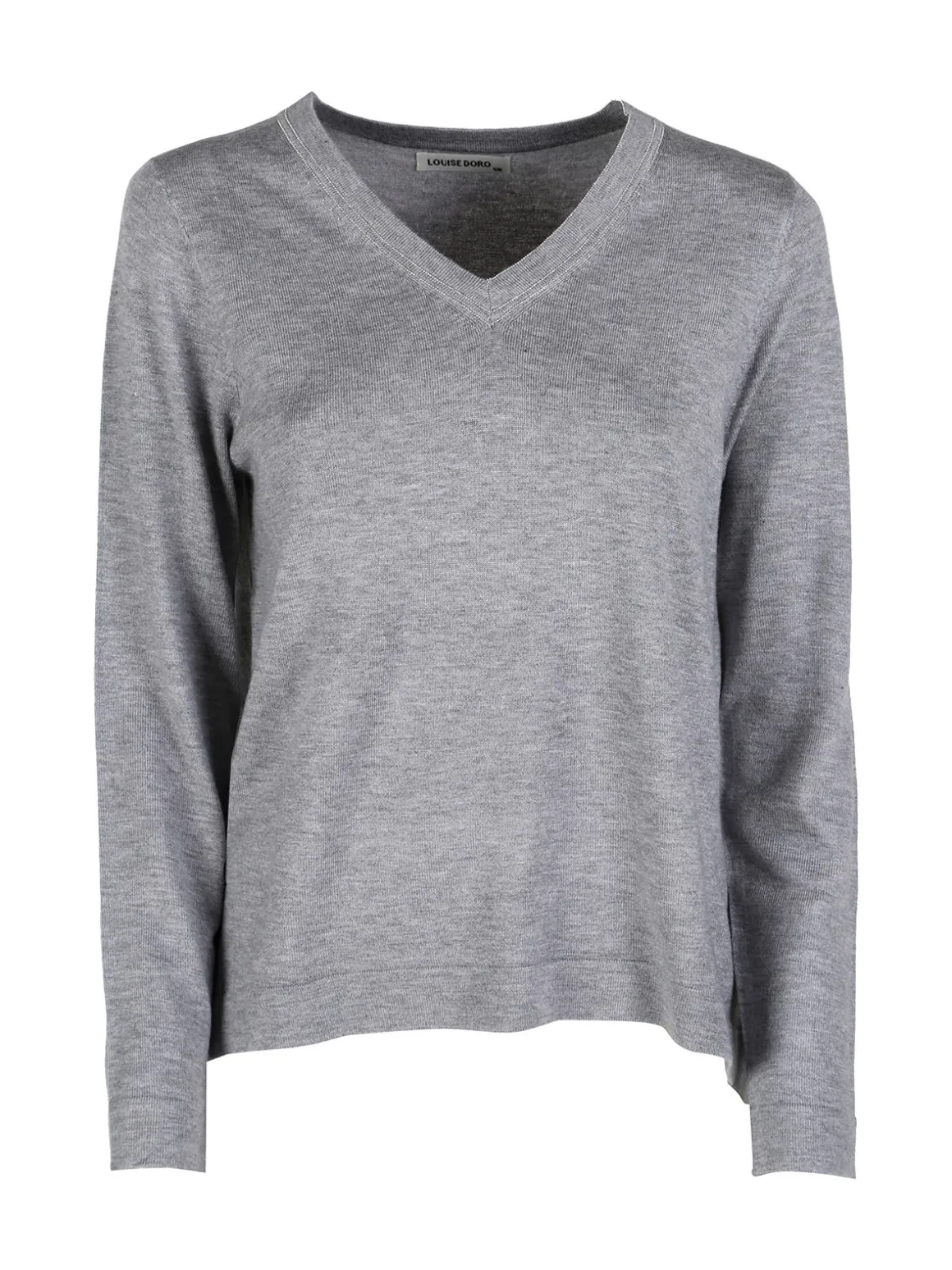 Louise Doro Pullover donna in maglia con scollo a V - grigio