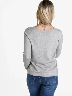 Louise Doro Pullover donna in maglia misto lana - grigio