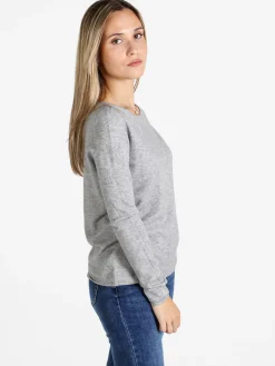 Louise Doro Pullover donna in maglia misto lana - grigio