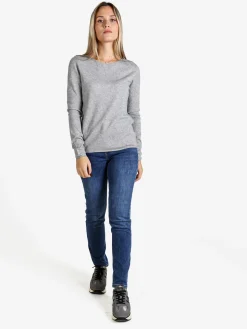 Louise Doro Pullover donna in maglia misto lana - grigio