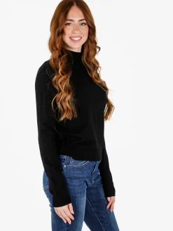 Louise Doro Pullover donna in maglia a collo alto - nero