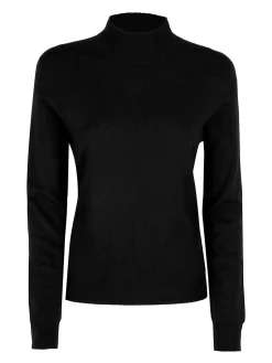 Louise Doro Pullover donna in maglia a collo alto - nero