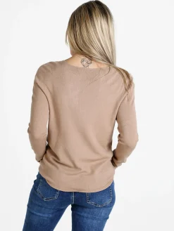 Louise Doro Pullover donna in maglia misto lana - taupe