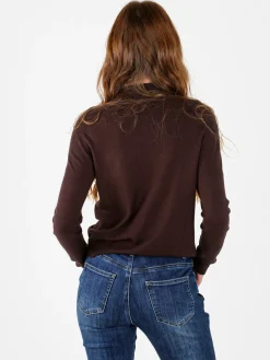 Louise Doro Pullover donna in maglia a collo alto - moro