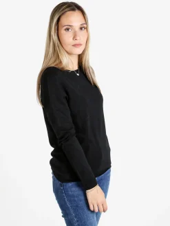 Louise Doro Pullover donna in maglia misto lana - nero