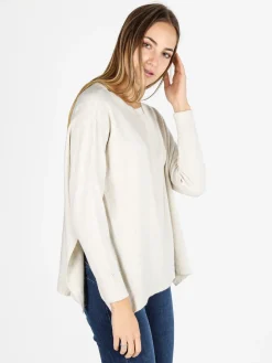 Louise Doro Pullover in maglia donna oversize - panna