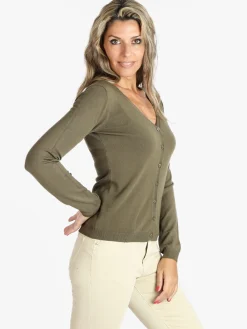 Louise Orop Cardigan da donna con bottoni