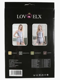 Lovelx Pigiama tuta donna effetto raso con pizzo