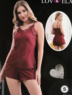 Lovelx Set pigiama donna effetto raso