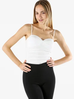 Lovery Top body sgambato con coppe imbottite - bianco