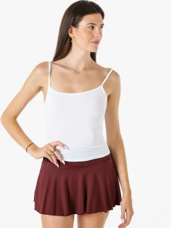 Lovery Top donna con spalline strette - bianco