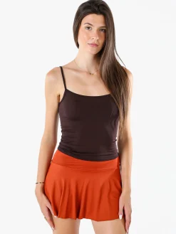 Lovery Top donna con spalline strette - moro