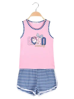 Luisa Chic Completo corto da bambina con canotta e shorts rigati