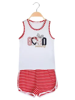 Luisa Chic Completo corto da bambina con canotta e shorts rigati