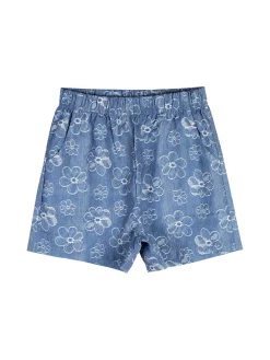 Luisa Chic Completo corto da bambina con camicia e shorts effetto jeans