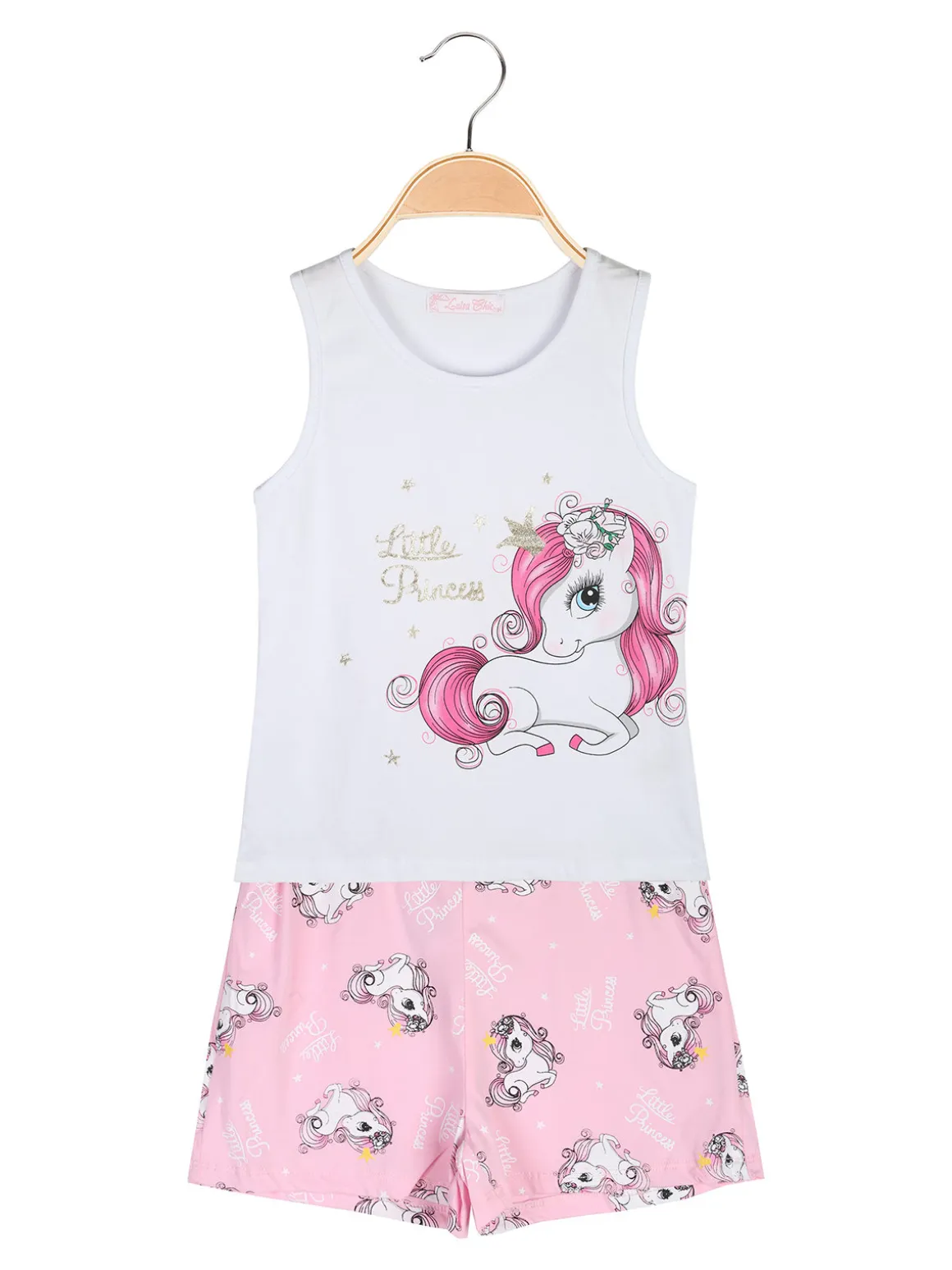 Luisa Chic Completo corto da bambina con canotta e shorts