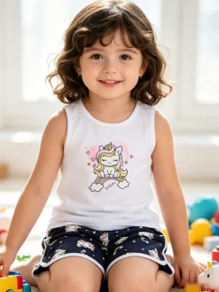 Luisa Chic Completo corto da neonata con canotta e shorts