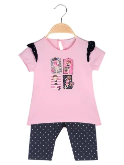 Luisa Chic Completo corto da neonata con t-shirt e leggings a pois