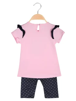 Luisa Chic Completo corto da neonata con t-shirt e leggings a pois