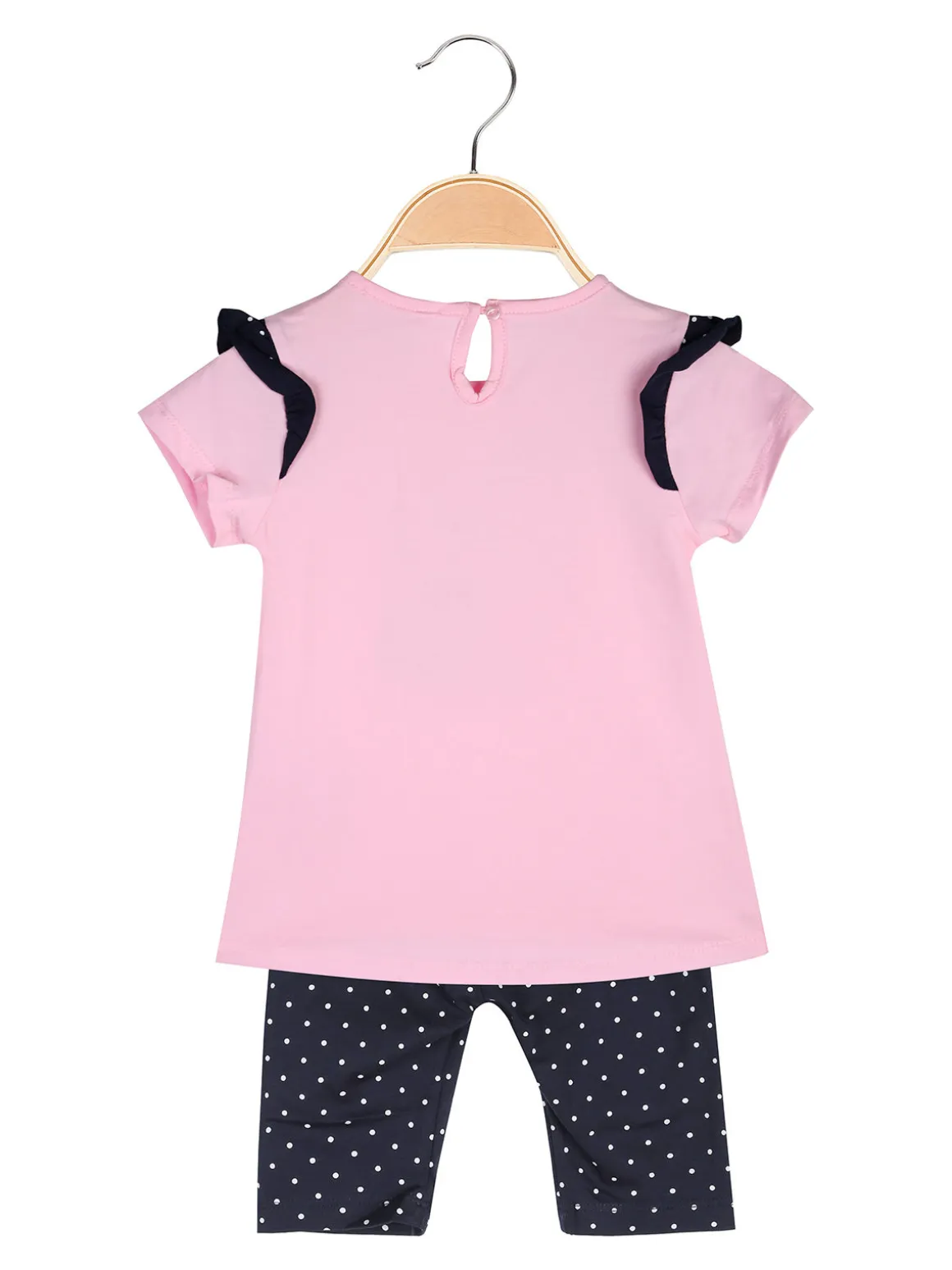 Luisa Chic Completo corto da neonata con t-shirt e leggings a pois