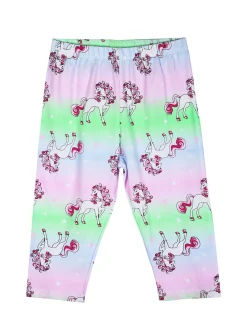 Luisa Chic Completo da bambina unicorno con t-shirt e pinocchietti