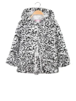 Luisa Chic Giacca da bambina in pelliccia sintetica con cappuccio