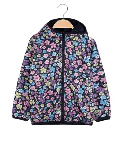Luisa Chic Giubbino 100 grammi da bambina reversibile con cappuccio e zip - blu scuro