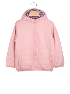 Luisa Chic Giubbino 100 grammi da bambina reversibile con cappuccio e zip - rosa