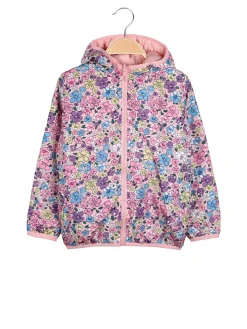 Luisa Chic Giubbino 100 grammi da bambina reversibile con cappuccio e zip - rosa