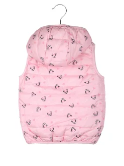 Luisa Chic Giubbino smanicato da bambina con cappuccio e zip - rosa