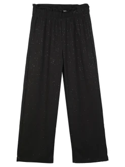 Luisa Chic Pantaloni a coste da bambina con brillantini