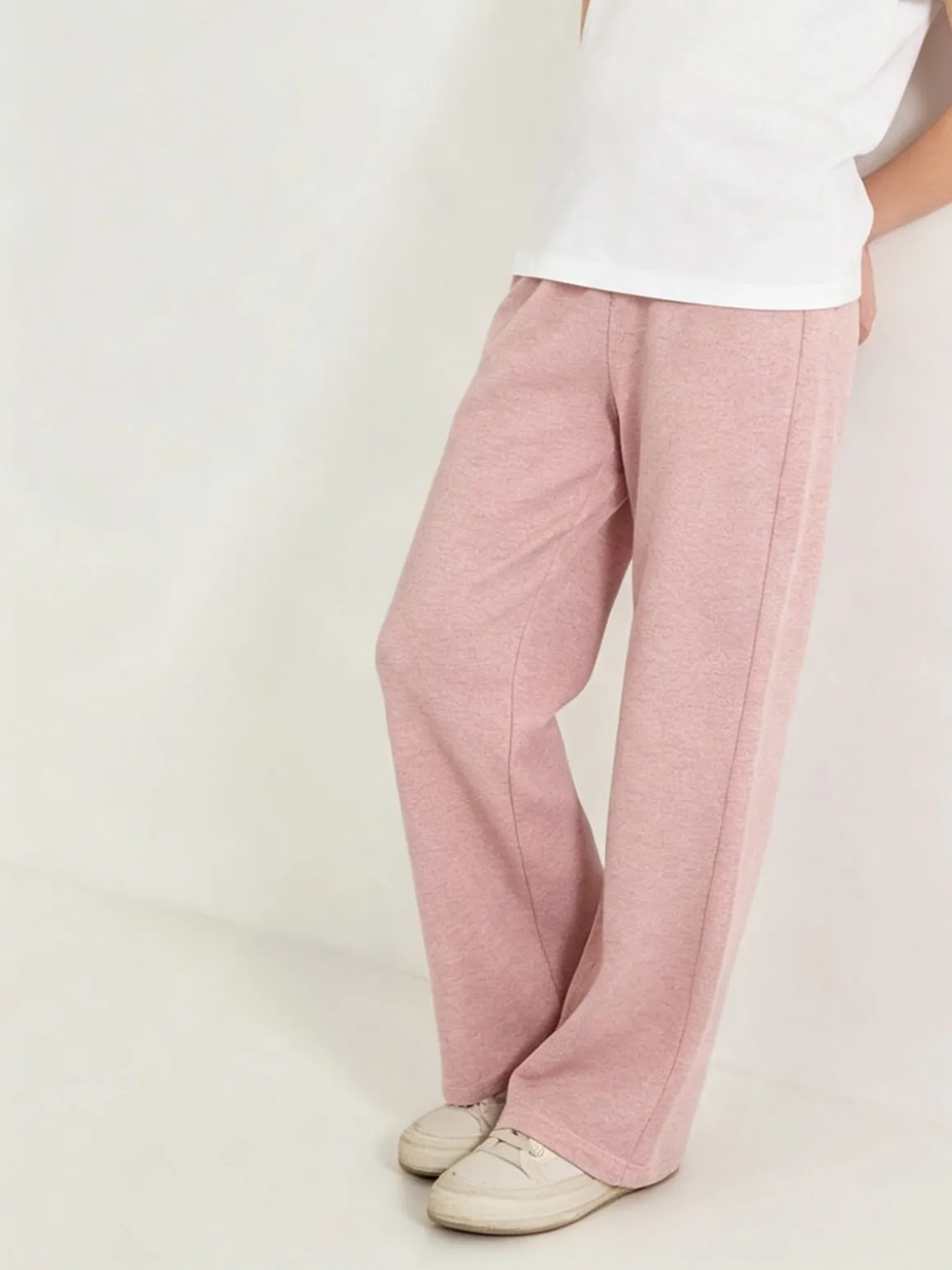 Luisa Chic Pantaloni da bambina in maglia - rosa