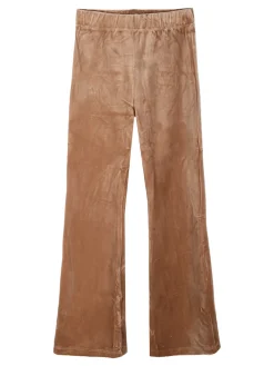Luisa Chic Pantaloni da bambina in ciniglia - khaki