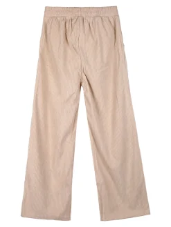Luisa Chic Pantaloni da bambina a costine in velluto - beige