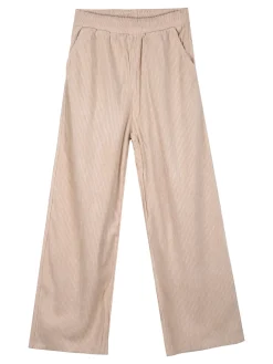 Luisa Chic Pantaloni da bambina a costine in velluto - viola