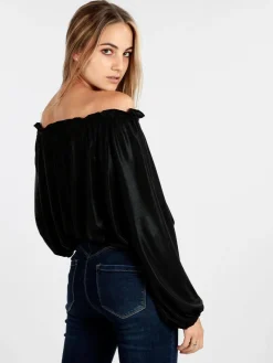Lumina Blusa donna in lamè con maniche a palloncino