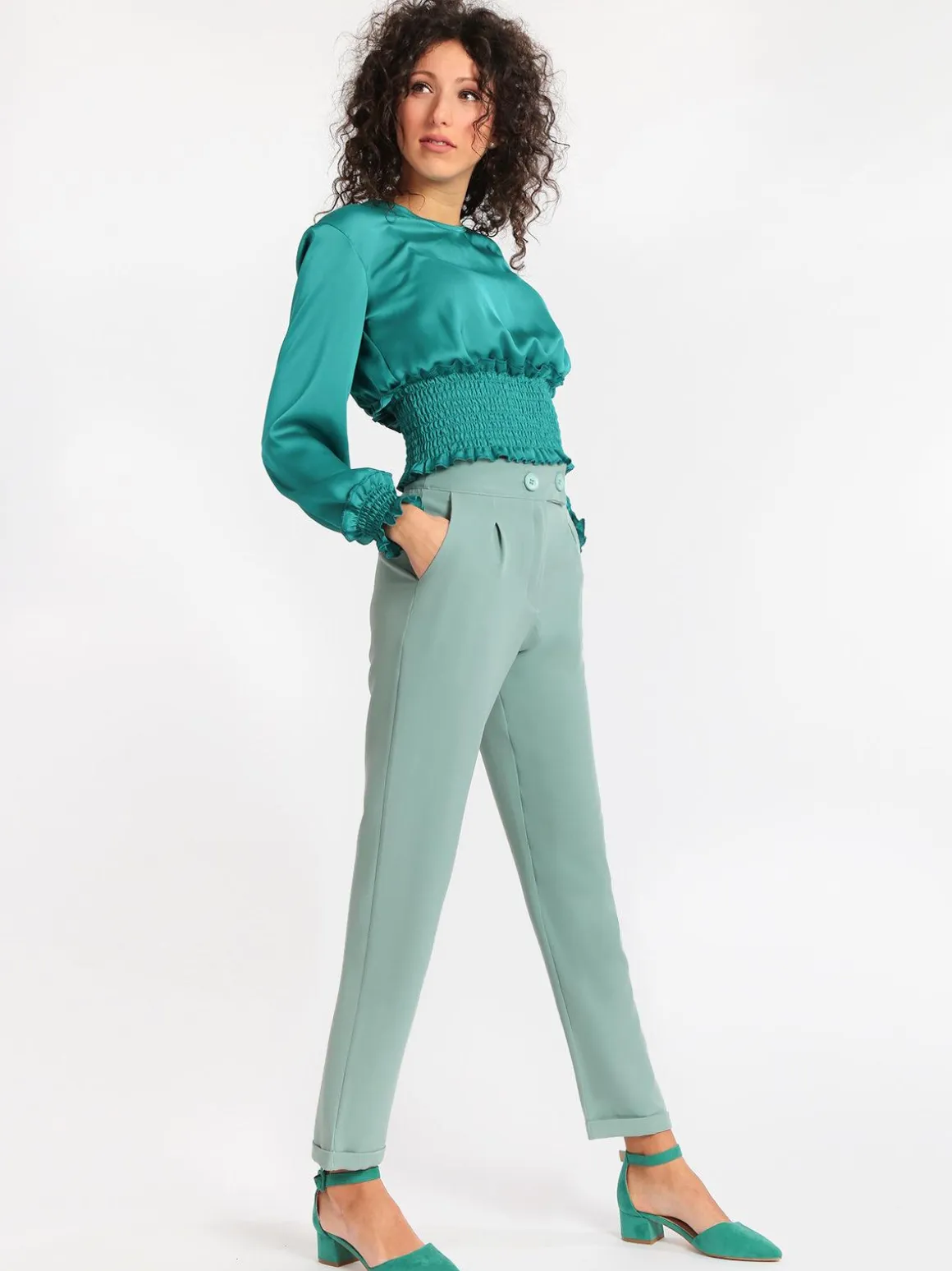 Lumina Pantaloni eleganti a palloncino con vita alta