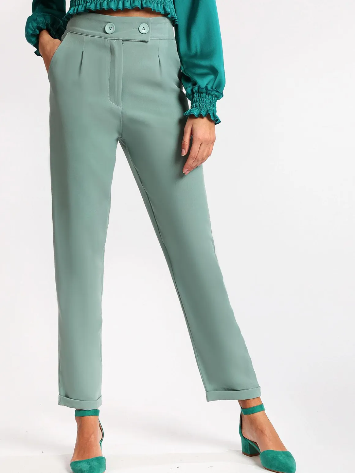 Lumina Pantaloni eleganti a palloncino con vita alta